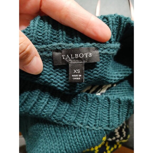 Talbots Diamond Fair Isle Crewneck Sweater - Picture 4 of 9